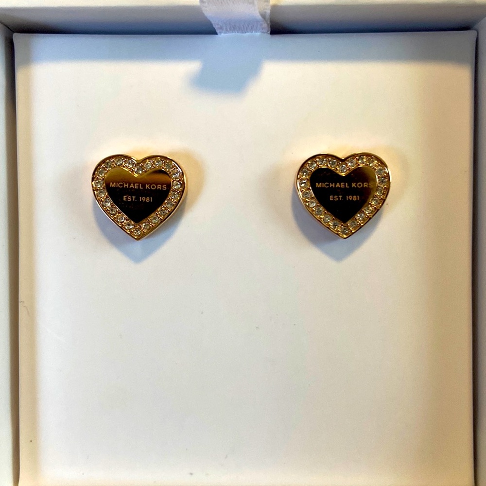 MK women gold earrings